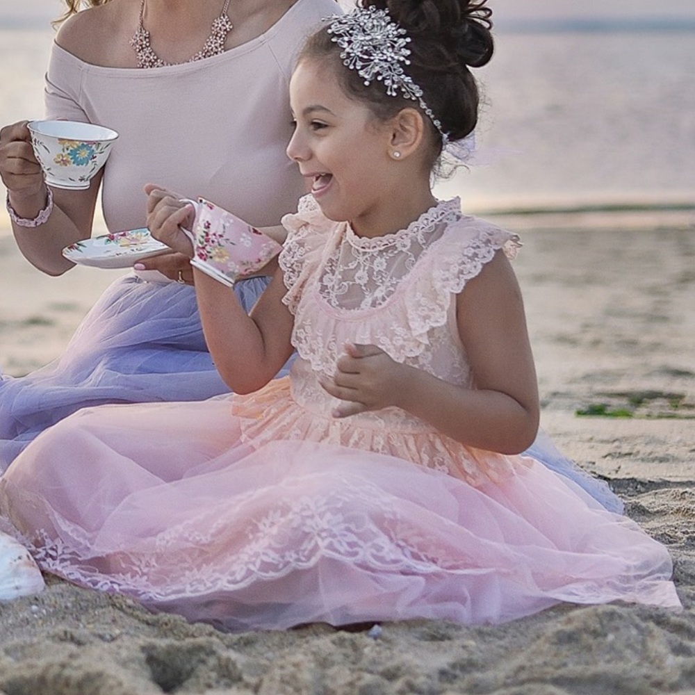 Beautiful lace blush dress